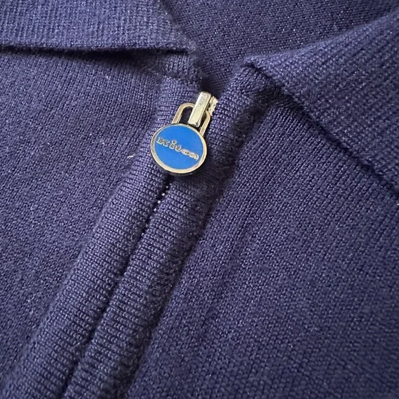 Kiton Vintage Deep Blue Zip-Up Sweater